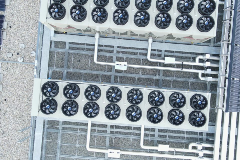 Cooling And Ventilation System Of Data Storage Center Warehouse Building.